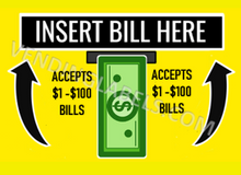 Load image into Gallery viewer, INSERT BILLS CRANE CLAW SODA SNACK Sticker Label for Vending Machines decal