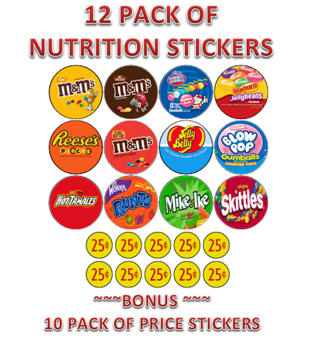 ROUND Sticker for Vending Candy Labels Machines