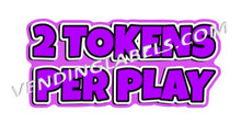 Load image into Gallery viewer, XL HOLOGRAPHIC / NON HOLO CRANE TO PLAY Price Sticker Label Decal Vending CLAW Labels Machine Spanish Available 3" x 6.5""