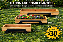 Load image into Gallery viewer, Locally Handmade Solid Cedar Planter Boxes