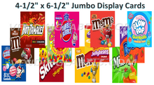 Load image into Gallery viewer, Jumbo XL 4.5" X 6.5" Regular Candy & Toy Vending Display Card LAMINATED