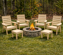 Load image into Gallery viewer, Wood outdoor patio chair bench side table set Locally Handmade