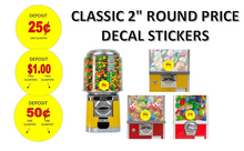 Load image into Gallery viewer, Price Stickers VENDING MACHINE CANDY TOY STICKERS LABEL 2" round - Vending Labels