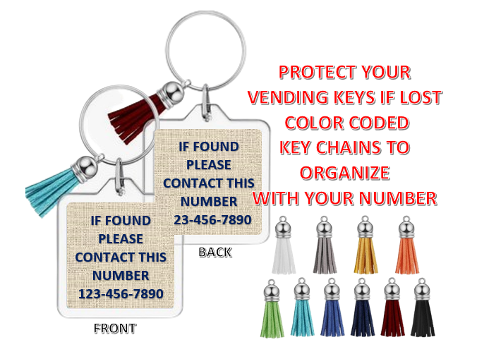 Key Chain ID Vending Machine Keys Customized BUY MORE & SAVE 15