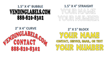 Load image into Gallery viewer, CONTACT ID Sticker Vinyl Decal for Vending Bulk Soda Snack Claw Machine