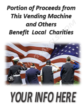 CUSTOM CHARITY Veteran Stickers for Vending Candy Labels Machines
