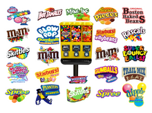 Load image into Gallery viewer, DIE CUT Candy Logo Vending Label Sticker Decals
