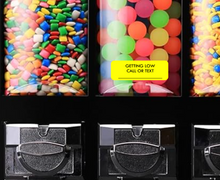 Load image into Gallery viewer, GETTING LOW? CONTACT ID Stickers for Vending Candy Labels Machines