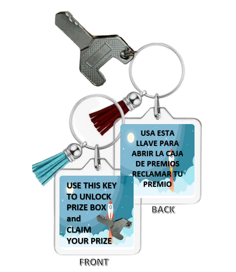 2 PACK Crane Claw Mega Mini Key Chain Prize Box ID Vending Machine