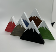 Load image into Gallery viewer, Mountain wood snow cap shelf Home Decor mantle nursery gift wedding rustic cabin