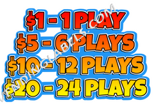 Load image into Gallery viewer, CRANE CLAW Bonus Multi Play Price Sticker Label Die Cut