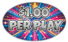 Load image into Gallery viewer, CRANE CLAW Machine Price Sticker Decal Label 2 x 3.25" Oval