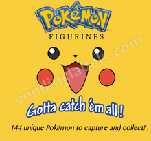 Load image into Gallery viewer, POKEMON FIGURINE Toy Candy Vending Machine Label LAMINATED DISPLAY CARD or Sticker