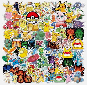 Pokemon Go Cartoon Die Cut Small Stickers for Sticker & Tattoo Machines & 2" Capsules