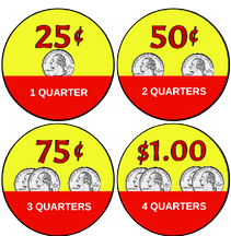 Load image into Gallery viewer, Price Stickers VENDING MACHINE CANDY TOY STICKERS LABEL 2" round new