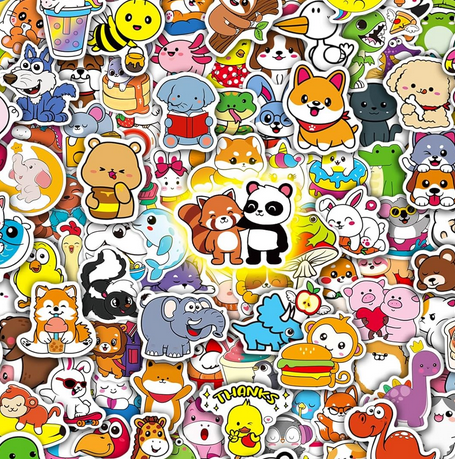 Die Cut Cute Animal Stickers for Sticker & Tattoo Vending Machines