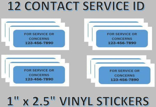 12 Pack CONTACT US Stickers for Vending Candy Labels Machines 1 x 2.5