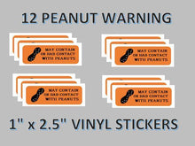 Load image into Gallery viewer, peanut warning allergy vending sticker