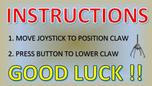 Load image into Gallery viewer, crane claw machine instructions vending sticker