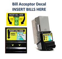 Load image into Gallery viewer, INSERT BILLS CRANE / CLAW Sticker Label for Vending Crane Machines Mars