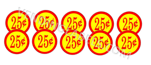 Classic PRICE Stickers for Vending Candy Labels Machines 1" Diameter