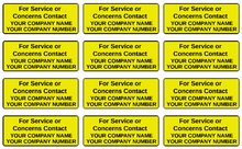 Load image into Gallery viewer, CONTACT / OWNED BY SERVICE ID Stickers for Vending Candy Labels Machines 
