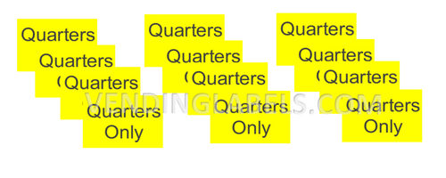 quarters only candy vending machine labels stickers