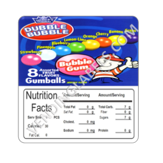 Gumballs Vending Machine Candy Label Sticker 