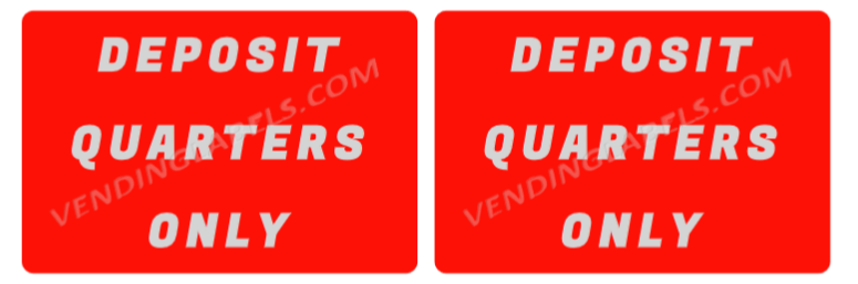 Quarters Only 2 Pack QUARTERS ONLY Stickers Decals for Vending Candy Labels Machines ...