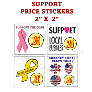 SUPPORT PRICE Stickers for Vending Candy Labels Machines