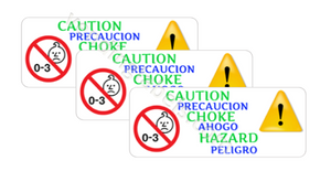CHOKE HAZARD Stickers for Vending Candy Labels Machines Spanish