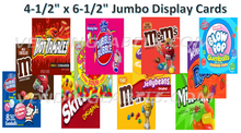 Load image into Gallery viewer, Jumbo XL 4.5&quot;  X  6.5&quot; Regular Candy &amp; Toy Vending Display Card LAMINATED
