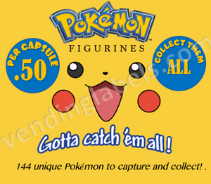 POKEMON FIGURINE Toy Candy Vending Machine Label LAMINATED DISPLAY CARD or Sticker