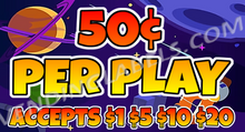 Load image into Gallery viewer, Space Theme Free Play Bonus Sticker Decal Crane Claw Machine
