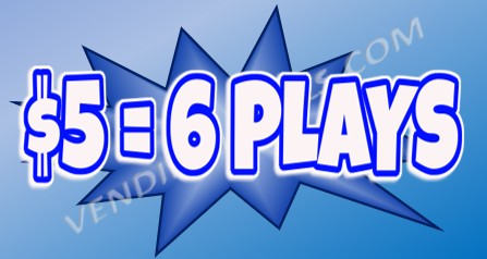 Blue Theme Free Play Token Bonus Sticker Decal Crane Claw Machine ...