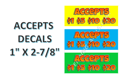 ACCEPTS Decal Sticker label DBA