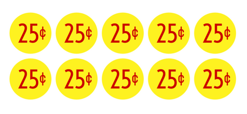 PRICE Stickers for Vending Candy Labels Machines