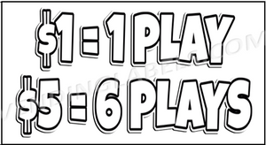 CRANE CLAW Bonus Play Price Sticker Label Decal