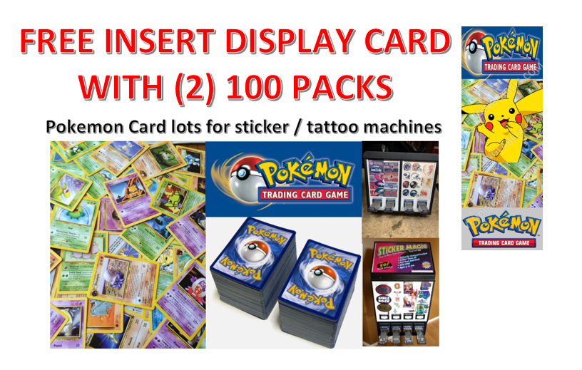 Pokemon Cards for Sticker & Tattoo Machines Flat NO HALO NO ENERGY BUY Vending Labels Pokemon Cards for Sticker & Tattoo Machines Flat NO HALO NO ENERGY BUY Vending Labels