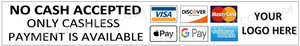 Accepts Cashless CLAW SODA SNACK Sticker Label for Vending Machines no cash decal Ban