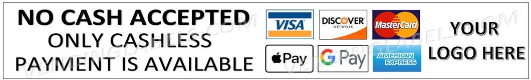 Accepts Cashless CLAW SODA SNACK Sticker Label for Vending Machines no cash decal Ban