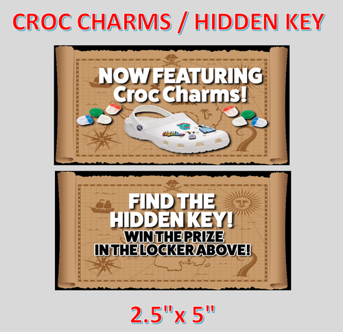 CRANE HIDDEN KEY Sticker Label for CLAW Vending Candy Labels Machines