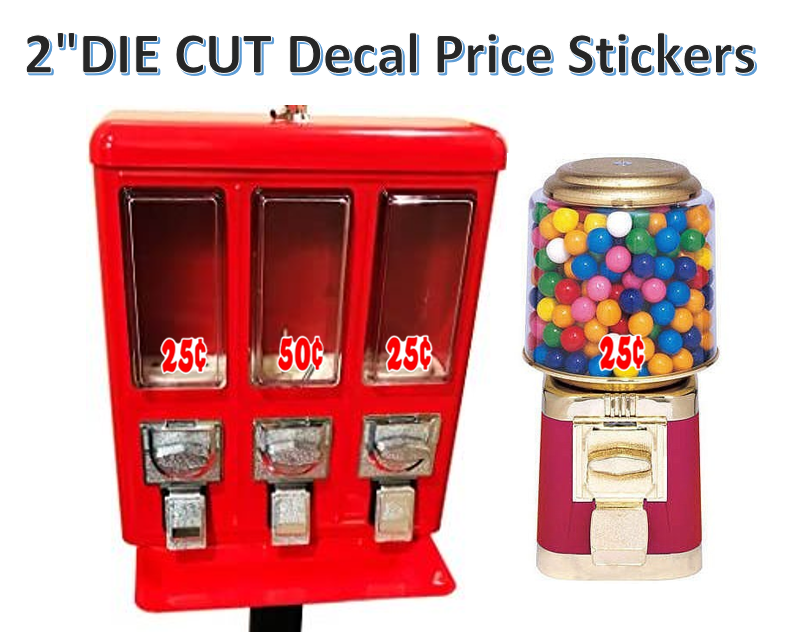 Die Cut Price Stickers VENDING MACHINE TOY STICKERS LABEL DECAL