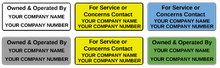 Load image into Gallery viewer, CONTACT / OWNED BY SERVICE ID Stickers for Vending Candy Labels Machines 
