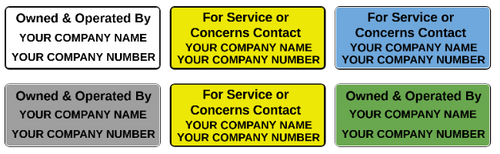 CONTACT / OWNED BY SERVICE ID Stickers for Vending Candy Labels Machines 