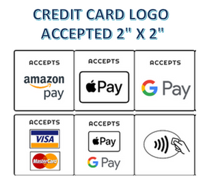 Credit Card Logo Accepts Stickers for Vending Labels Candy Crane Claw Soda Machines
