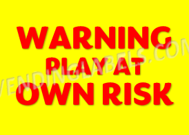 PLAY AT OWN RISK Sticker Label Decal