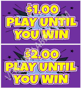 CRANE CLAW Price Sticker Label for 2.5 x 5" Purple PLAY WIN