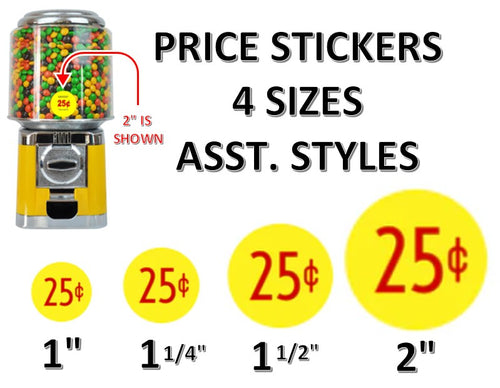 PRICE Stickers for Vending Candy Labels Machines