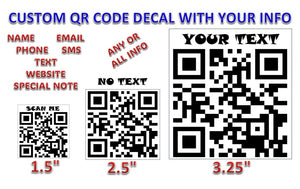 QR Code Decal Sticker Custom with your info